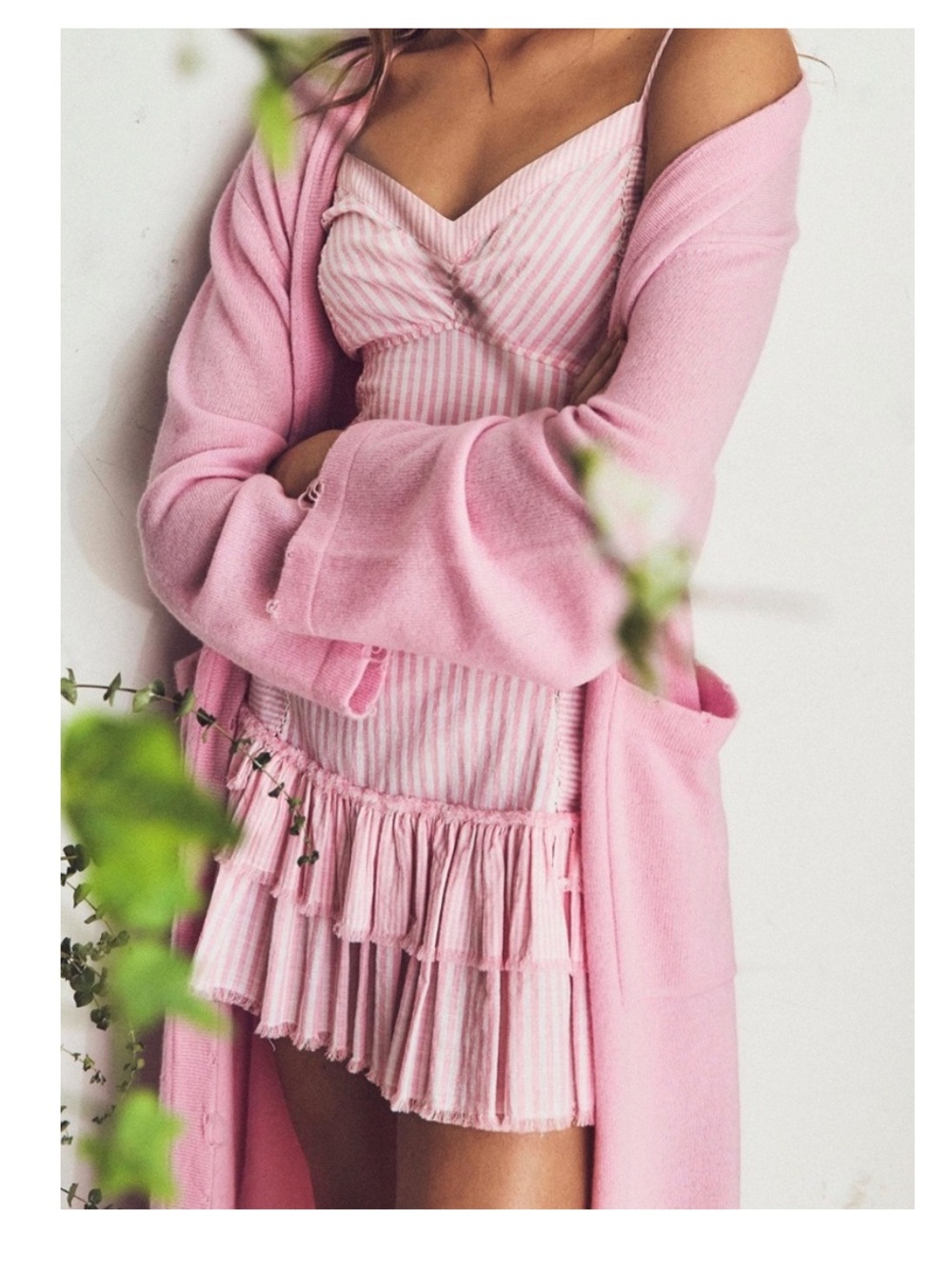 LoveShackFancy Arleigh Mini Dress in RARE Pink Papershell Stripe Size 12